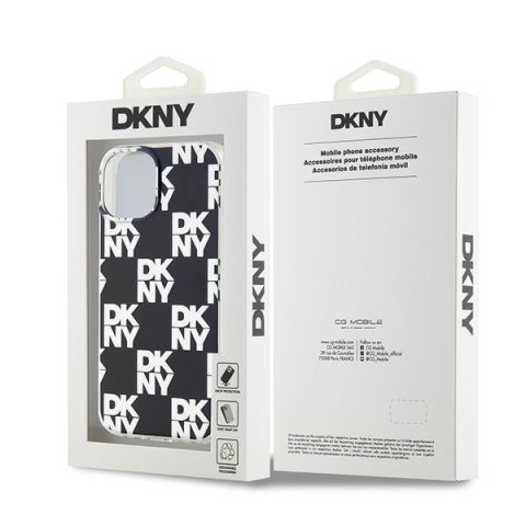 DKNY DKHCP15SHDLCEK iPhone 15 / 14 / 136.1" czarny/black hardcase IML Checkered Mono Pattern