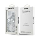 DKNY DKHCP15SLBNAET iPhone 15 / 14 / 13 6.1" biały/white hardcase Liquid Glitter Big Logo