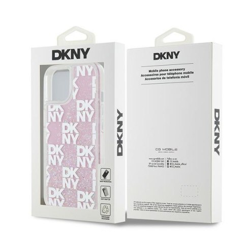 DKNY DKHCP15SLCPEPP iPhone 15 / 14 / 136.1" różowy/pink hardcase Liquid Glitter Multilogo