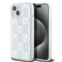 DKNY DKHCP15SLCPEPT iPhone 15 / 14 / 13 6.1" biały/white hardcase Liquid Glitter Multilogo