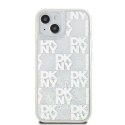 DKNY DKHCP15SLCPEPT iPhone 15 / 14 / 13 6.1" biały/white hardcase Liquid Glitter Multilogo