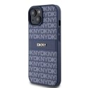 DKNY DKHCP15SPRTHSLB iPhone 15 / 14 / 13 6.1" niebieski/blue hardcase Leather Mono Stripe & Metal Logo