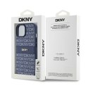 DKNY DKHCP15SPRTHSLB iPhone 15 / 14 / 13 6.1" niebieski/blue hardcase Leather Mono Stripe & Metal Logo