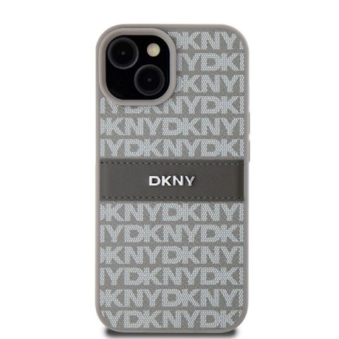 DKNY DKHCP15SPRTHSLE iPhone 15 / 14 / 136.1" beżowy/beige hardcase Leather Mono Stripe & Metal Logo