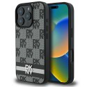 DKNY DKHCP16LPCPTSSK iPhone 16 Pro 6.3" czarny/black hardcase Checkered Pattern & Printed Stripes