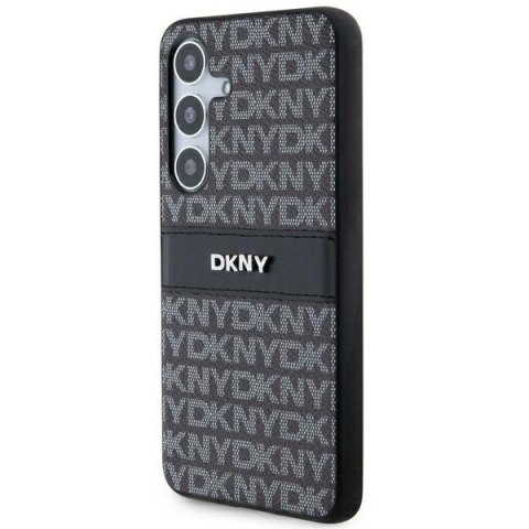DKNY DKHCS24MPRTHSLK S24+ S926 czarny/black hardcase Leather Mono Stripe & Metal Logo