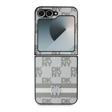 DKNY DKHCZF6PCPTSSE Z Flip6 F741 / Z Flip7 FE beżowy/beige chequered pattern printed stripes