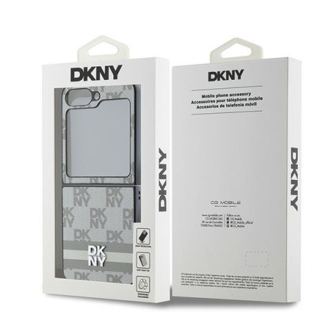 DKNY DKHCZF6PCPTSSE Z Flip6 F741 / Z Flip7 FE beżowy/beige chequered pattern printed stripes