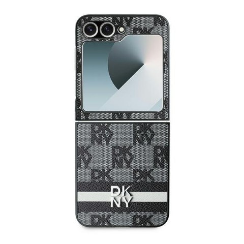 DKNY DKHCZF6PCPTSSK Z Flip6 F741 / Z Flip7 FE czarny/black chequered pattern printed stripes