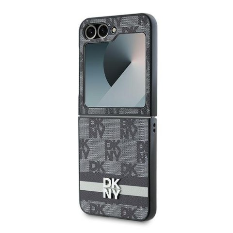 DKNY DKHCZF6PCPTSSK Z Flip6 F741 / Z Flip7 FE czarny/black chequered pattern printed stripes