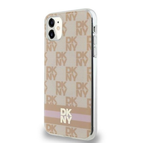 DKNY DKHMN61HCPTSP iPhone 11 / Xr6.1" różowy/pink hardcase IML Checkered Mono Pattern & Printed Stripes MagSafe