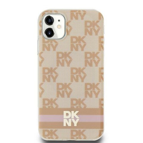 DKNY DKHMN61HCPTSP iPhone 11 / Xr6.1" różowy/pink hardcase IML Checkered Mono Pattern & Printed Stripes MagSafe