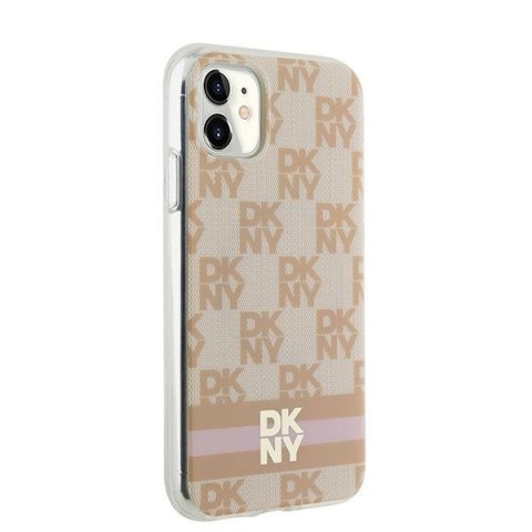 DKNY DKHMN61HCPTSP iPhone 11 / Xr6.1" różowy/pink hardcase IML Checkered Mono Pattern & Printed Stripes MagSafe