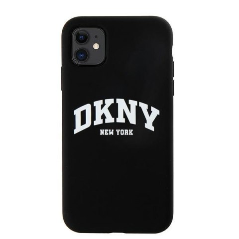 DKNY DKHMN61SNYACH iPhone 11 / Xr 6.1"czarny/black hardcase Liquid Silicone White Printed Logo MagSafe