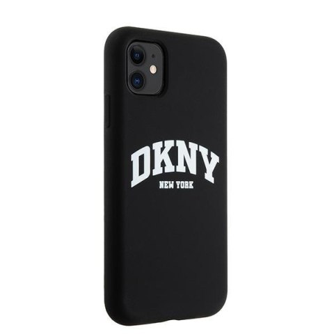 DKNY DKHMN61SNYACH iPhone 11 / Xr 6.1"czarny/black hardcase Liquid Silicone White Printed Logo MagSafe