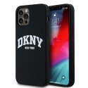 DKNY DKHMP12MSNYACH iPhone 12/12 Pro6.1" czarny/black hardcase Liquid Silicone White Printed Logo MagSafe