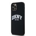 DKNY DKHMP12MSNYACH iPhone 12/12 Pro6.1" czarny/black hardcase Liquid Silicone White Printed Logo MagSafe
