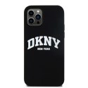 DKNY DKHMP12MSNYACH iPhone 12/12 Pro6.1" czarny/black hardcase Liquid Silicone White Printed Logo MagSafe