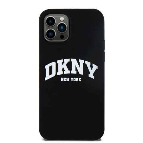 DKNY DKHMP12MSNYACH iPhone 12/12 Pro6.1" czarny/black hardcase Liquid Silicone White Printed Logo MagSafe