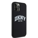DKNY DKHMP12MSNYACH iPhone 12/12 Pro6.1" czarny/black hardcase Liquid Silicone White Printed Logo MagSafe