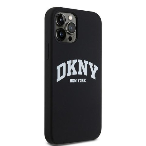 DKNY DKHMP12MSNYACH iPhone 12/12 Pro6.1" czarny/black hardcase Liquid Silicone White Printed Logo MagSafe