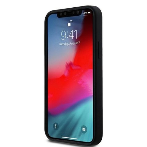 DKNY DKHMP12MSNYACH iPhone 12/12 Pro6.1" czarny/black hardcase Liquid Silicone White Printed Logo MagSafe