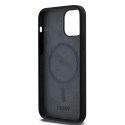 DKNY DKHMP12MSNYACH iPhone 12/12 Pro6.1" czarny/black hardcase Liquid Silicone White Printed Logo MagSafe