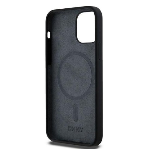 DKNY DKHMP12MSNYACH iPhone 12/12 Pro6.1" czarny/black hardcase Liquid Silicone White Printed Logo MagSafe