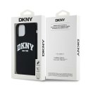 DKNY DKHMP12MSNYACH iPhone 12/12 Pro6.1" czarny/black hardcase Liquid Silicone White Printed Logo MagSafe