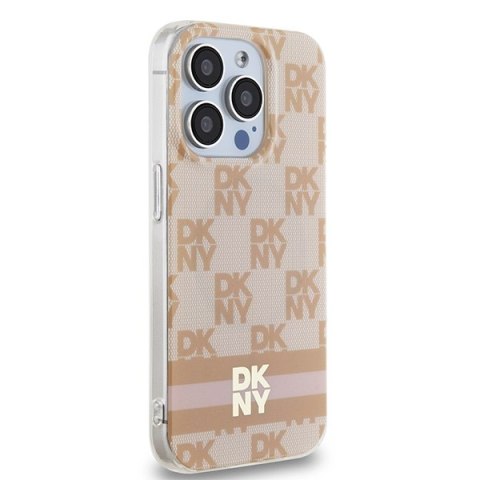 DKNY DKHMP13XHCPTSP iPhone 13 Pro Max6.7" różowy/pink hardcase IML Checkered Mono Pattern & Printed Stripes MagSafe