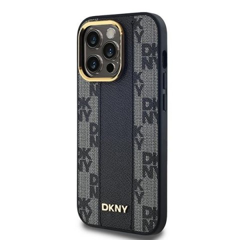 DKNY DKHMP13XPCPVSLK iPhone 13 Pro Max6.7" czarny/black hardcase Leather Checkered Mono Pattern MagSafe