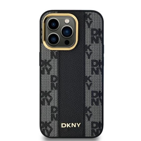 DKNY DKHMP13XPCPVSLK iPhone 13 Pro Max6.7" czarny/black hardcase Leather Checkered Mono Pattern MagSafe