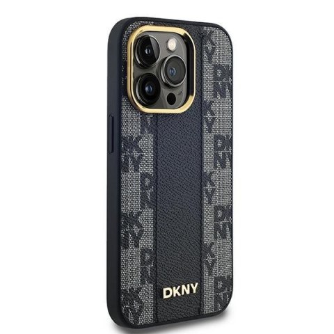DKNY DKHMP13XPCPVSLK iPhone 13 Pro Max6.7" czarny/black hardcase Leather Checkered Mono Pattern MagSafe