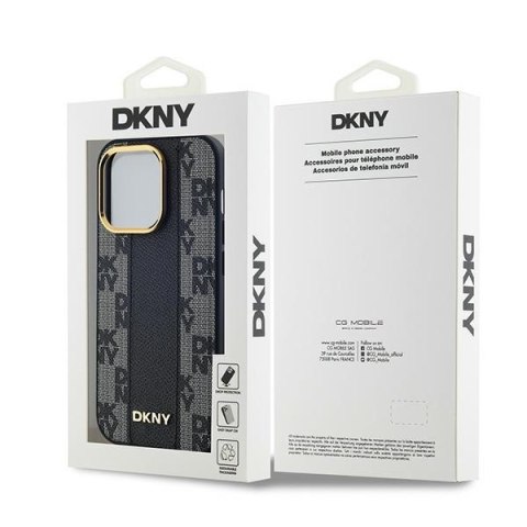 DKNY DKHMP13XPCPVSLK iPhone 13 Pro Max6.7" czarny/black hardcase Leather Checkered Mono Pattern MagSafe