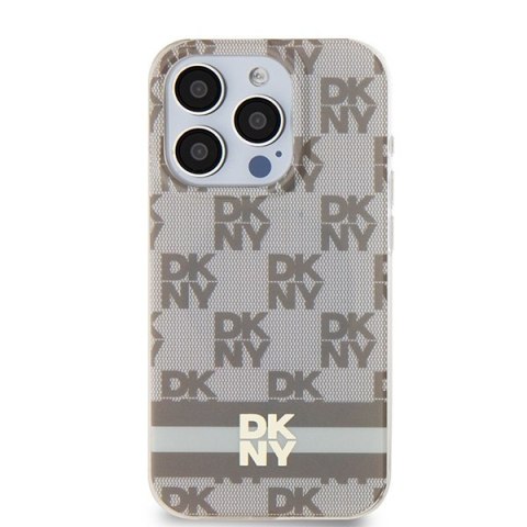 DKNY DKHMP13LHCPTSE iPhone 13 Pro / 136.1" beżowy/beige hardcase IML Checkered Mono Pattern & Printed Stripes MagSafe