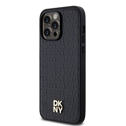 DKNY DKHMP13LPSHRPSK iPhone 13 Pro / 136.1" czarny/black hardcase Leather Pattern Metal Logo MagSafe