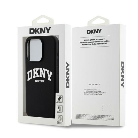 DKNY DKHMP13LSNYACH iPhone 13 Pro / 136.1" czarny/black hardcase Liquid Silicone White Printed Logo MagSafe