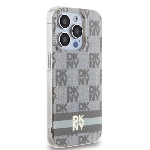DKNY DKHMP14XHCPTSE iPhone 14 Pro Max6.7" beżowy/beige hardcase IML Checkered Mono Pattern & Printed Stripes MagSafe