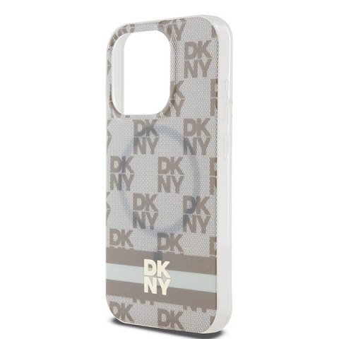DKNY DKHMP14XHCPTSE iPhone 14 Pro Max6.7" beżowy/beige hardcase IML Checkered Mono Pattern & Printed Stripes MagSafe