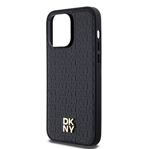 DKNY DKHMP14LPSHRPSK iPhone 14 Pro6.1" czarny/black hardcase Leather Pattern Metal Logo MagSafe
