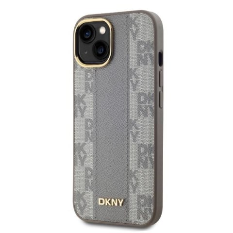 DKNY DKHMP14SPCPVSLE iPhone 146.1" beżowy/beige hardcase Leather Checkered Mono Pattern MagSafe
