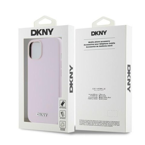 DKNY DKHMP14SSMCHLP iPhone 14 / 15 / 136.1" różowy/pink hardcase Liquid Silicone Small Metal Logo MagSafe
