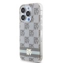 DKNY DKHMP15XHCPTSE iPhone 15 Pro Max6.7" beżowy/beige hardcase IML Checkered Mono Pattern & Printed Stripes MagSafe
