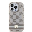 DKNY DKHMP15XHCPTSE iPhone 15 Pro Max6.7" beżowy/beige hardcase IML Checkered Mono Pattern & Printed Stripes MagSafe
