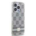DKNY DKHMP15XHCPTSE iPhone 15 Pro Max6.7" beżowy/beige hardcase IML Checkered Mono Pattern & Printed Stripes MagSafe
