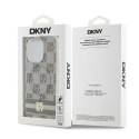 DKNY DKHMP15XHCPTSE iPhone 15 Pro Max6.7" beżowy/beige hardcase IML Checkered Mono Pattern & Printed Stripes MagSafe
