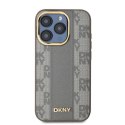DKNY DKHMP15XPCPVSLE iPhone 15 Pro Max6.7" beżowy/beige hardcase Leather Checkered Mono Pattern MagSafe