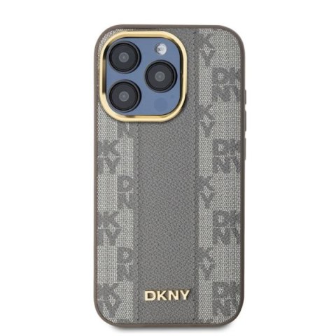 DKNY DKHMP15XPCPVSLE iPhone 15 Pro Max6.7" beżowy/beige hardcase Leather Checkered Mono Pattern MagSafe