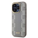 DKNY DKHMP15XPCPVSLE iPhone 15 Pro Max6.7" beżowy/beige hardcase Leather Checkered Mono Pattern MagSafe