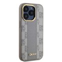 DKNY DKHMP15XPCPVSLE iPhone 15 Pro Max6.7" beżowy/beige hardcase Leather Checkered Mono Pattern MagSafe
